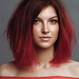 dizainvolos.ru дизайн волос - женская модельная стрижка на средние волосы красный цвет волос