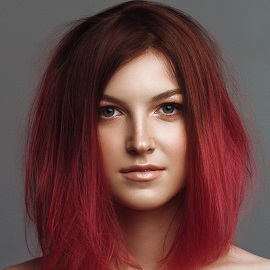 dizainvolos.ru дизайн волос - женская модельная стрижка на средние волосы красный цвет волос