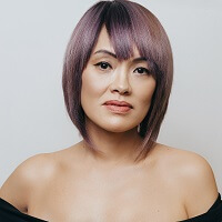 dizainvolos.ru дизайн волос - женская модельная стрижка кореянка азиатские волосы 45+, молодящие стрижки, фиолетовое окрашивание