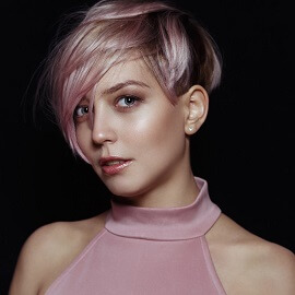 dizainvolos.ru дизайн волос - женская модельная креативная стрижка на короткие волосы, розовые волосы