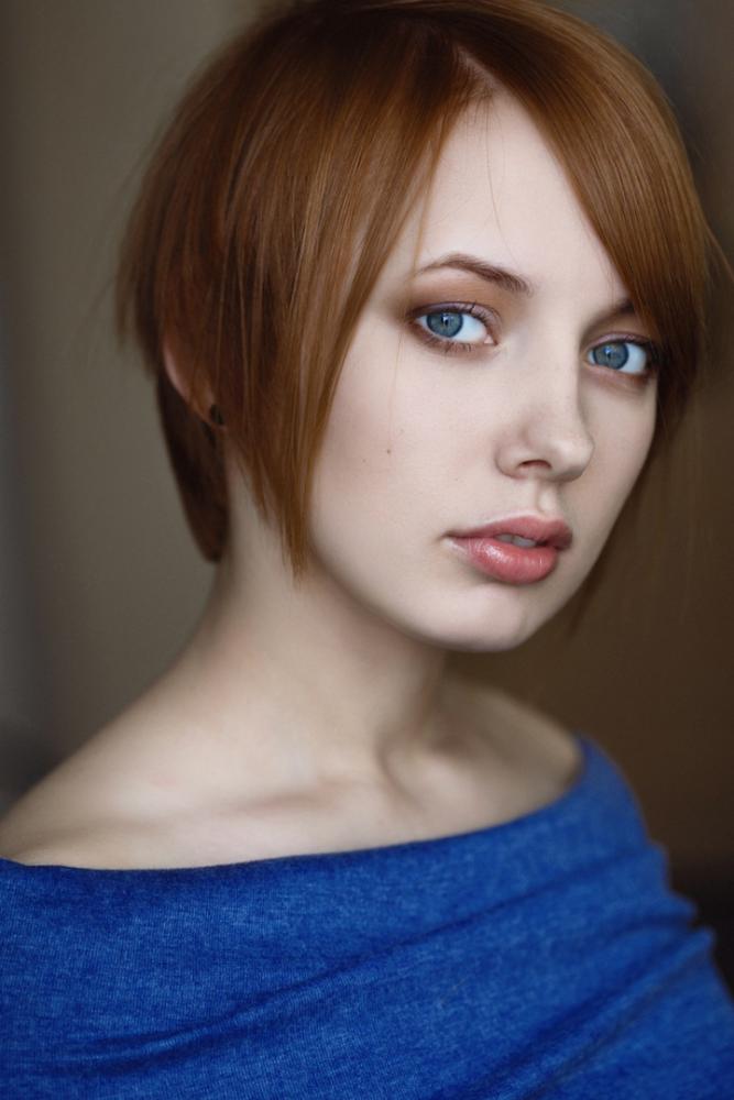 dizainvolos.ru дизайн волос - женская модельная креативная стрижка на короткие волосы, несведеные зоны, рыжий цвет